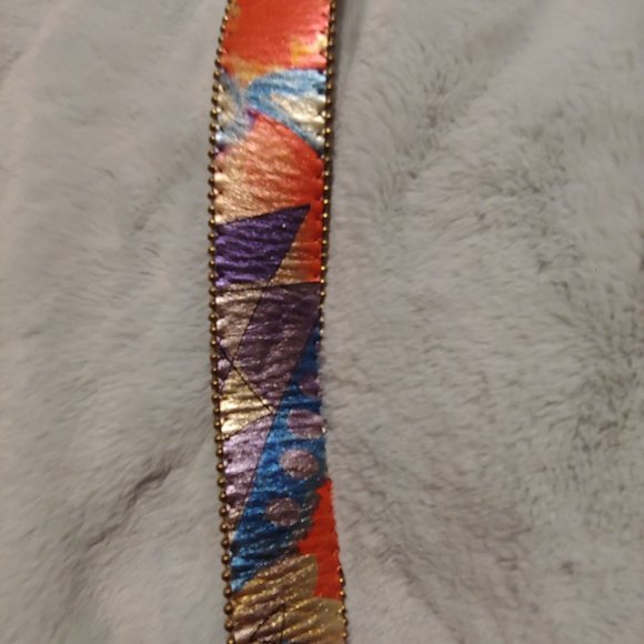 Belts by Simon metallic multi colored leather belt large - Picture 7 of 16